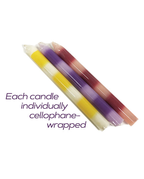 Bougies Chaleur Fondante Sensuelle Make Me Melt 9's - Lot de 3 Rayures Pastellines
