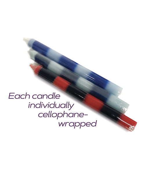 Velas sensuales de goteo cálido 9's Make Me Melt - Passionettes Rayas Pack de 3