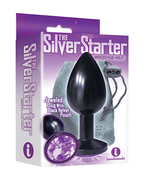 Le Bijou Starter Rond en Acier Inoxydable de 9 mm - Noir/Violet