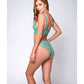 Bralette de encaje geométrico y braga Teal MD