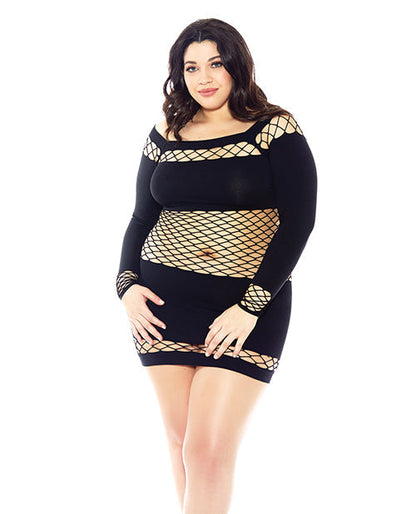Nuisette en résille et nylon Nothing to Hide Noir QN