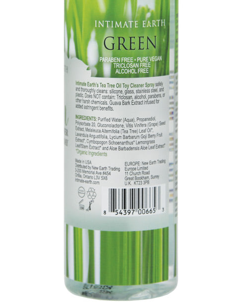 Intimate Earth Limpiador de Juguetes en Spray - 4.2 oz Aceite de Árbol de Té Verde