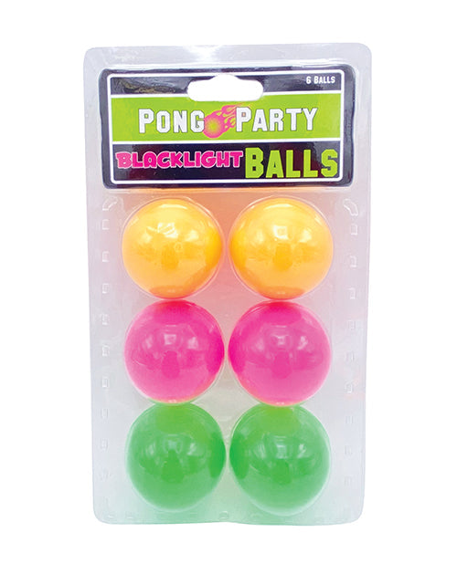 Pelotas de Pong de Luz Negra - Colores Surtidos Paquete de 6
