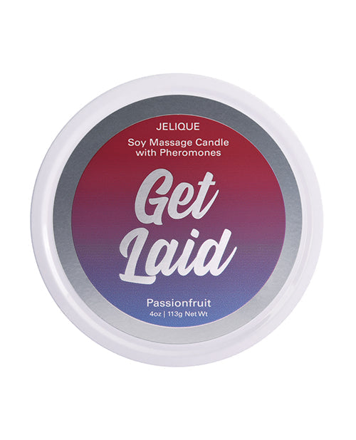 Bougie de massage Jelique – 4 oz « Get Laid » Fruit de la Passion