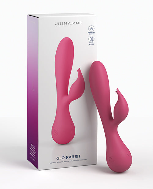 Vibrador de punto G JimmyJane | Vibrador Glo Rabbit | Vibrador de clítoris rosa con calor | Mejor vibrador para mujeres