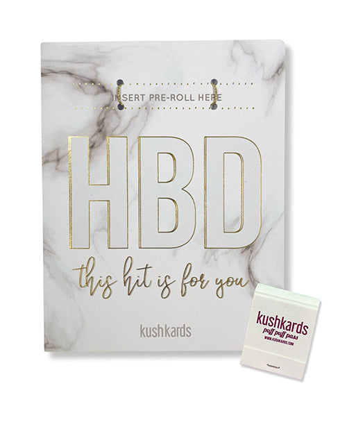 Tarjeta de felicitación de cumpleaños HBD con cerillas
