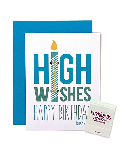 Tarjeta de felicitación High Wishes con libro de cerillas