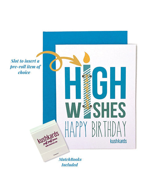 Tarjeta de felicitación High Wishes con libro de cerillas