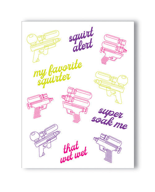 Carte de vœux coquine "Squirt Alert"