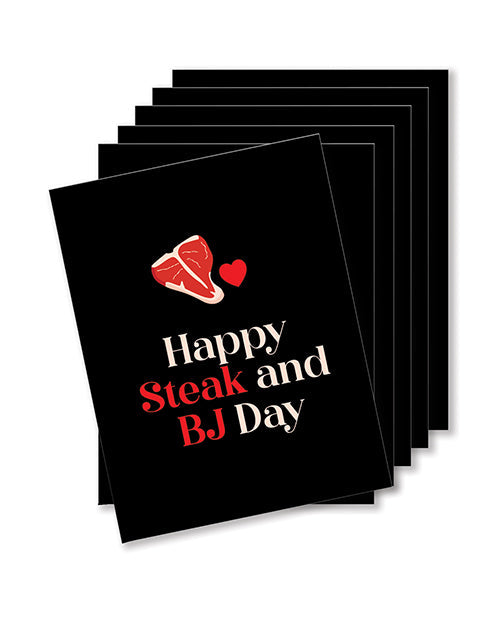 Lot de 6 cartes de vœux coquines Happy Steak And BJ Day