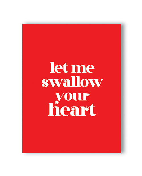 Carte de vœux coquine "Swallow Your Heart"