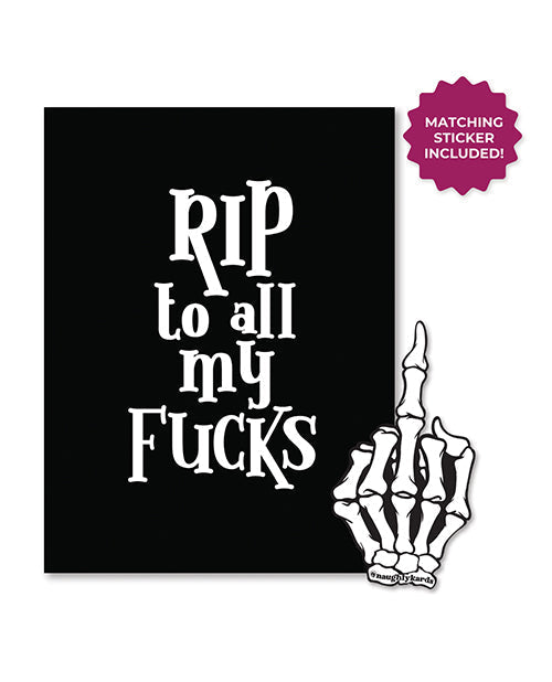 Tarjeta de felicitación de Halloween Rip Fucks con calcomanía