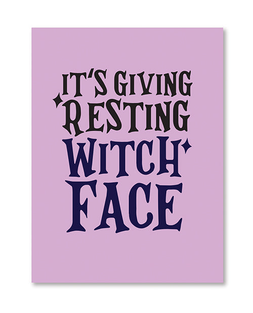 Tarjeta de felicitación de bruja de Halloween con pegatina