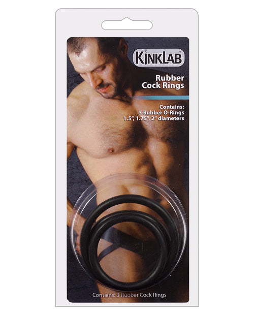 Anneau pénien en caoutchouc KinkLab - Lot de 3