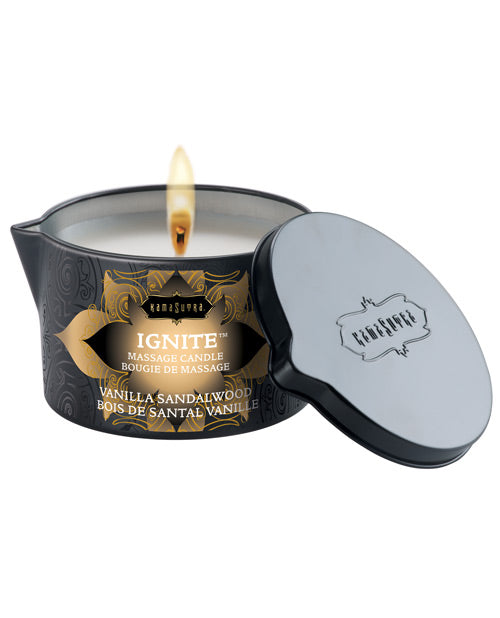 Bougie de massage au soja Kama Sutra Ignite - Vanille Santal