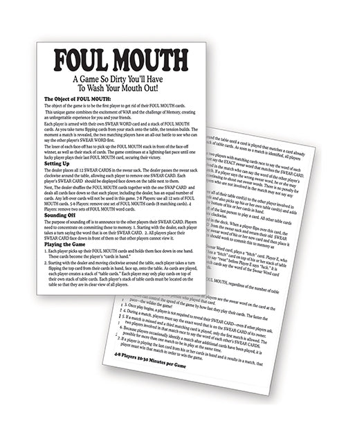 Jeu de cartes Foul Mouth