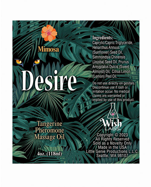 Aceite de Masaje con Feromonas Desire - 4 oz Mandarina