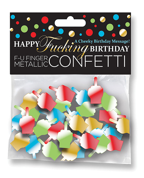Feliz puto cumpleaños Confeti de dedo del medio