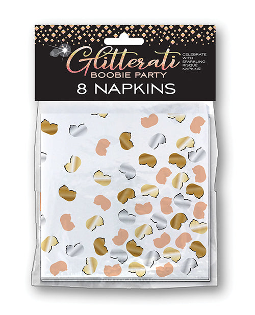 Serviettes de fête Glitterati Boobie - Paquet de 8