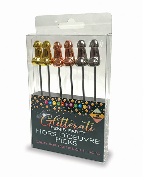 Púas para Entremeses de Pene Glitterati - Set de 6