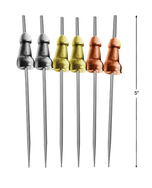 Púas para Entremeses de Pene Glitterati - Set de 6