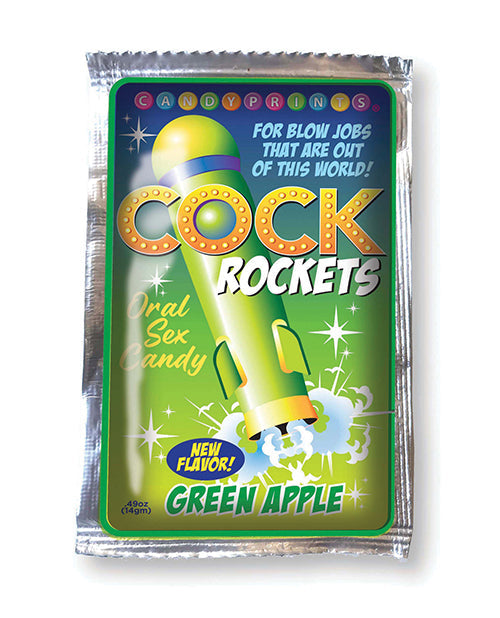 Bonbon à sucer Cock Rockets pour le sexe oral - Pomme verte