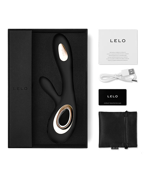 Vibreur LELO | Vibromasseur lapin | Vibromasseur clitoridien Soraya Wave | Vibromasseur point G noir | Meilleur vibromasseur pour femme