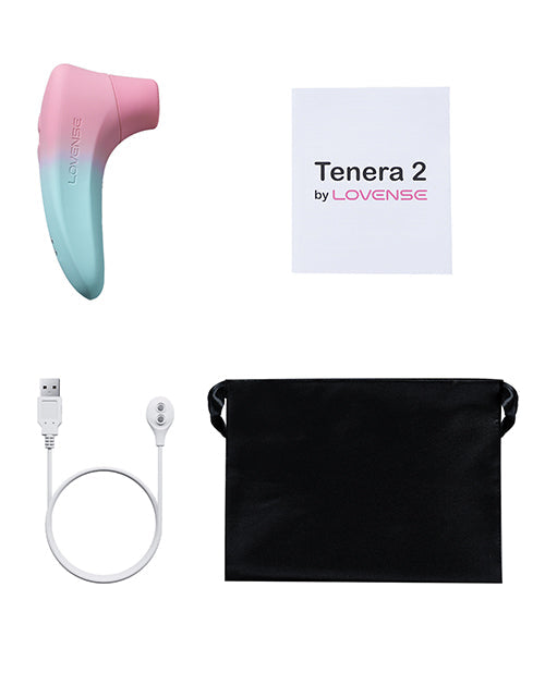 Stimulateur clitoridien Bluetooth à succion Lovense Tenera 2 - Rose/Bleu