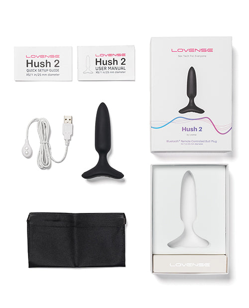 Lovense Hush 2 1" Butt Plug - Negro