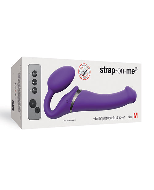 Strap on moi vibrant flexible sans bretelles Sangle sur Médium - Violet