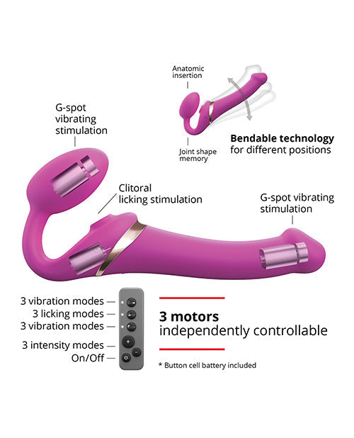 Strapon Multiorgasmo Flexible Sin Tirantes Extra Grande - Fucsia