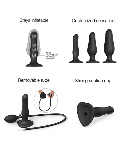 Arnés con Consolador Hinchable - Negro