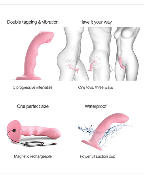 Dildo con Correa para Tapping - Coral Rosado