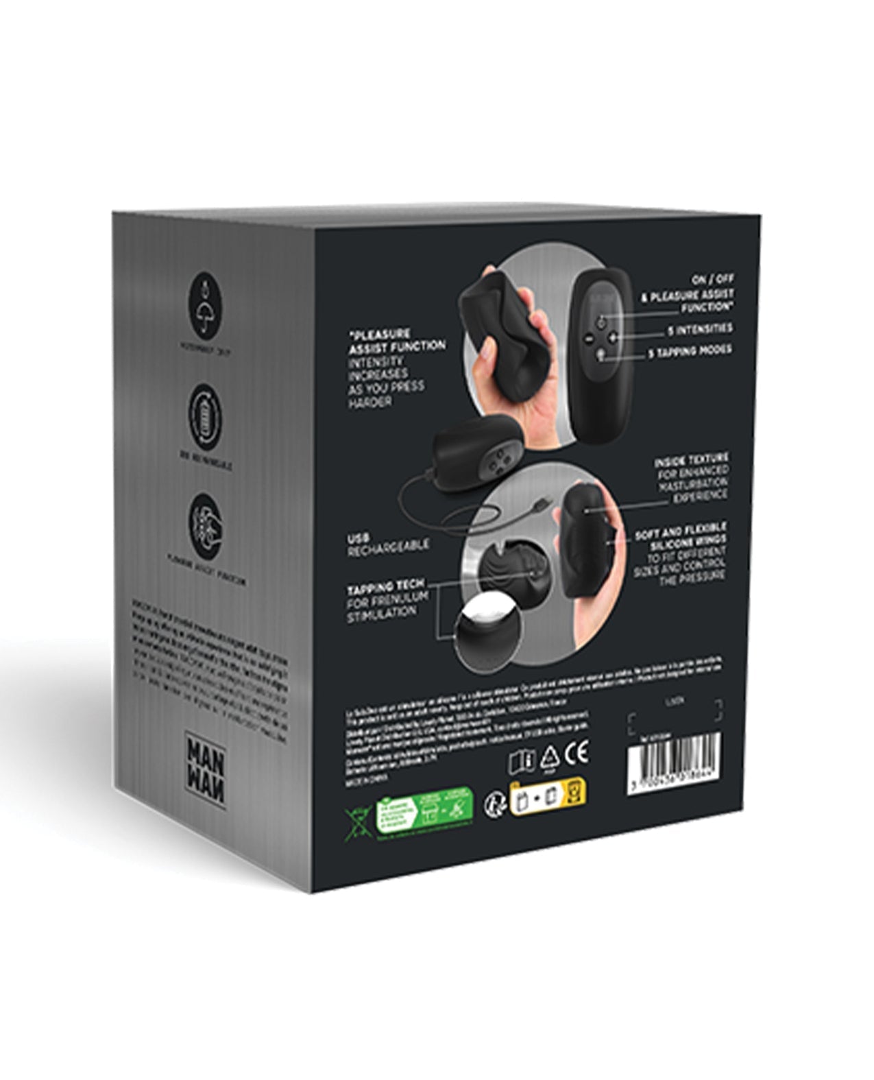 Masturbateur masculin Manwan Sub-One Tapping – Noir infini