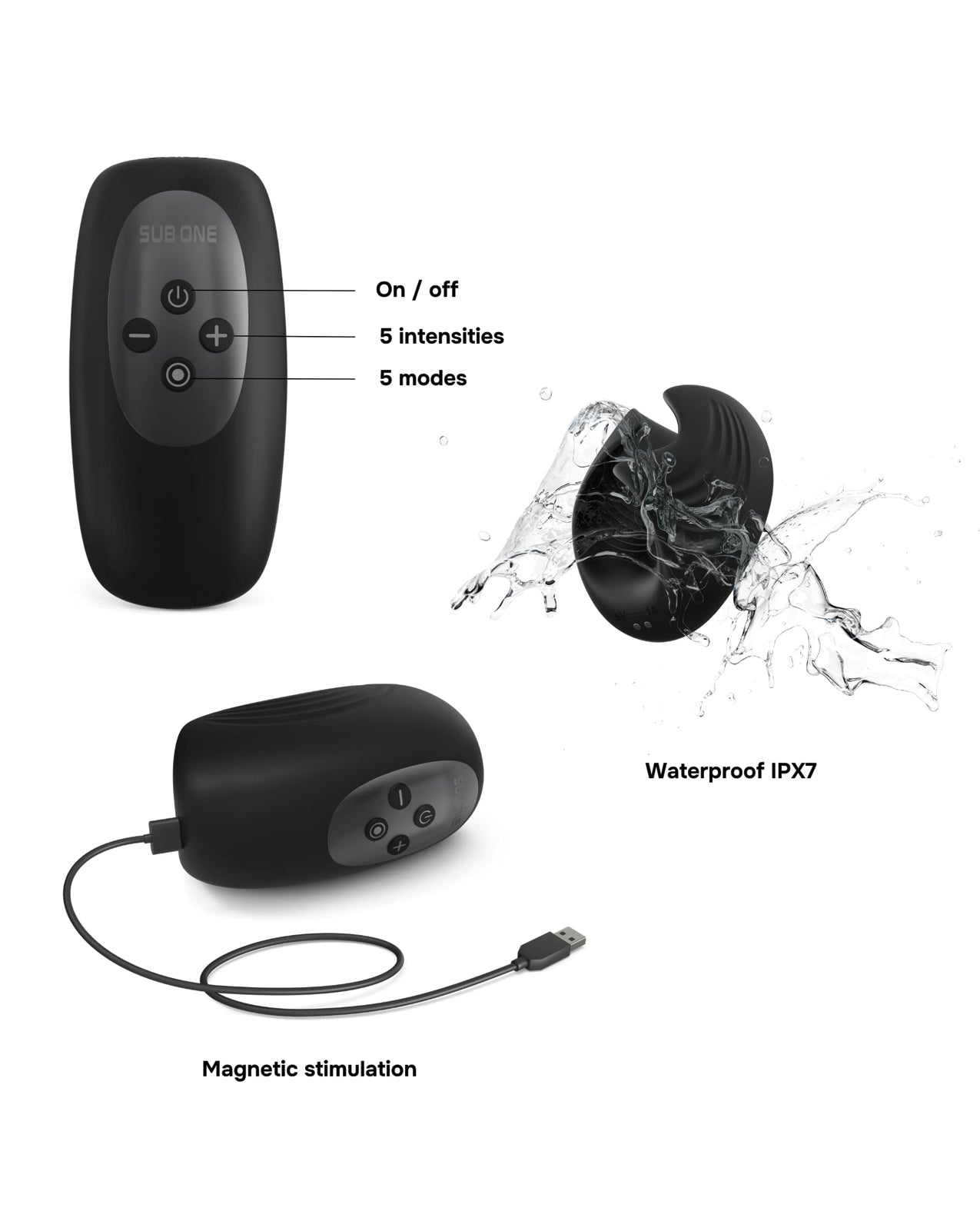 Masturbateur masculin Manwan Sub-One Tapping – Noir infini
