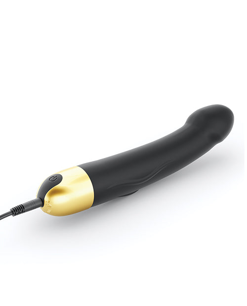 Vibrador recargable Dorcel Real Vibration M 2.0 de 21,8 cm - Negro/Dorado