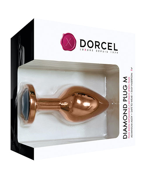 Plug Anal Orné de Diamants Dorcel en Aluminium - Or Rose Taille Moyenne