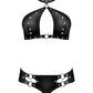 Haut Lust Juno avec ras-de-cou velcro et mini-short Noir T. S/M