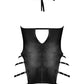 Robe courte Lust Portia avec bretelles élastiques en peluche Noir S/M