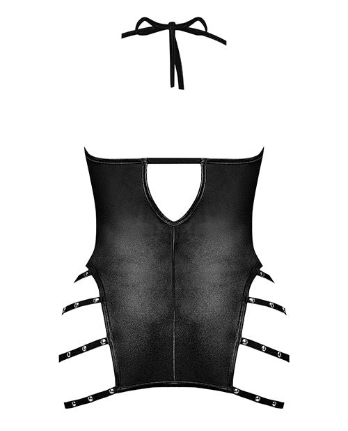 Robe courte Lust Portia avec bretelles élastiques en peluche Noir S/M