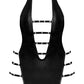 Robe courte Lust Portia avec bretelles élastiques en peluche Noir S/M