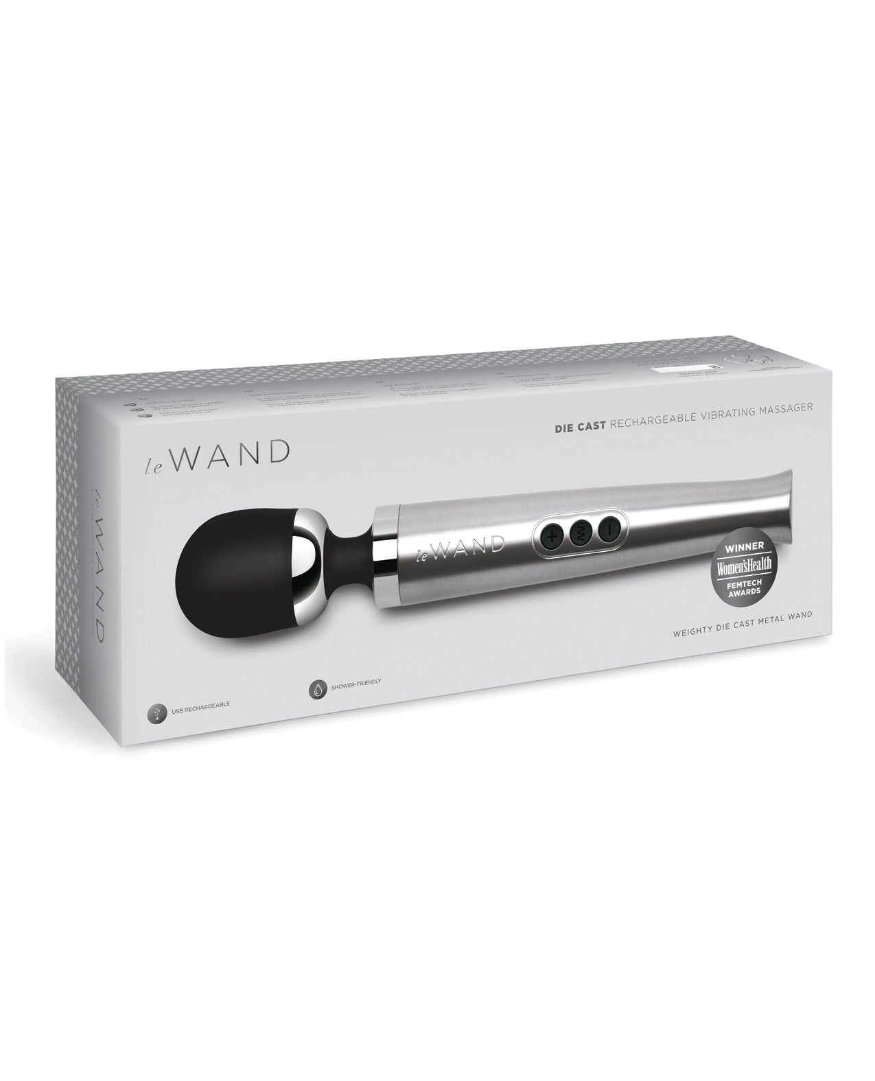 Vibreur rechargeable en métal moulé Le Wand - Argent