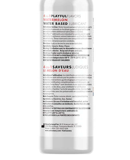 Swiss Navy 4-en-1 Saveurs Ludiques Pastèque - 118 ml