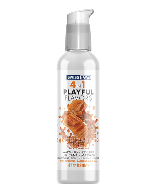 Swiss Navy Saveurs Ludiques 4-en-1 - Délice Caramel Salé 118 ml