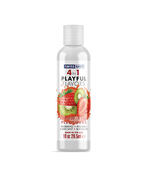 Swiss Navy 4 en 1 Saveurs Ludiques Fraise Kiwi Plaisir - 30 ml