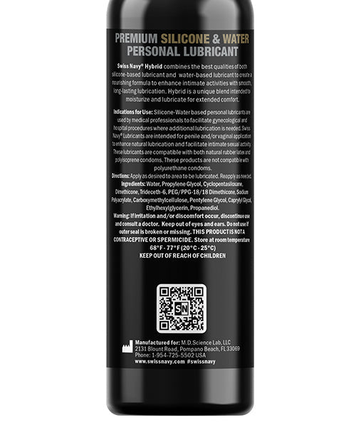 Lubrifiant Premium Hybride Swiss Navy - Flacon de 118 ml