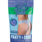 Tanga sin entrepierna Sweet Treats con lubricante Wicked Sensual Care sabor arándano - Azul L/XL