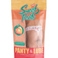 String entrejambe ouvert Sweet Treats avec lubrifiant intime Wicked Sensual Care Pêche - Blanc T L/XL