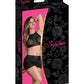 Sexy Time Courtney Polka Dot Mesh Halter & Skirt Black L/XL