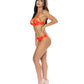 Sujetador Strap-Tease y Braguitas sin Entrepierna Naranja Neón S/M